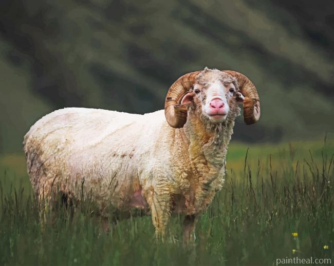 Horned Sheep Painting By Numbers Kits