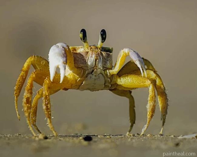 Yellow Crab On Beach Sand Painting By Numbers Kits