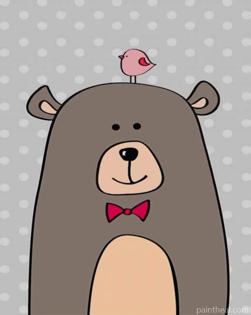 Bear And Bird Painting By Numbers Kits