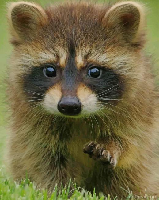 Baby Raccoon Painting By Numbers Kits
