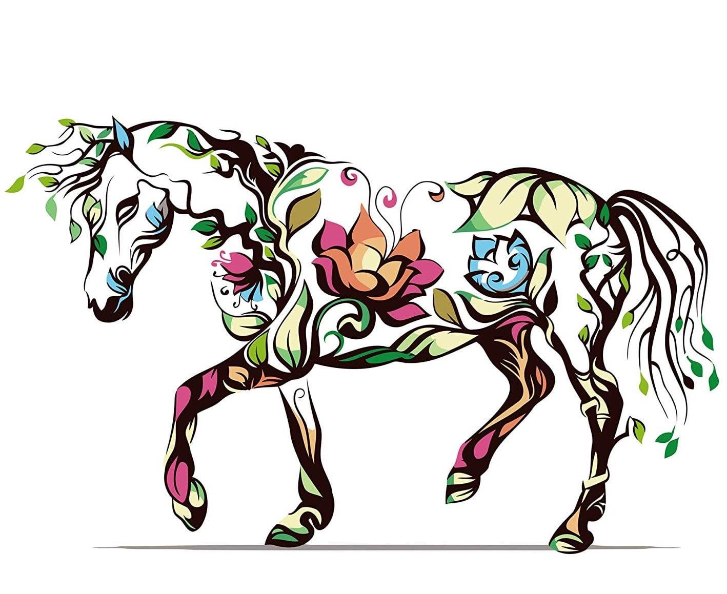 Floral Horse Art Painting By Numbers Kits