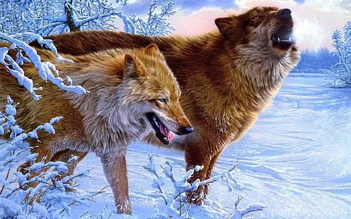 Wolves In Snow Painting By Numbers Kits