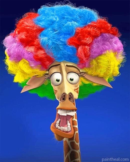 Giraffe Colorful Hair Painting By Numbers Kits