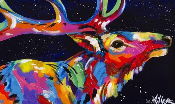 Colorful Reindeer Painting By Numbers Kits