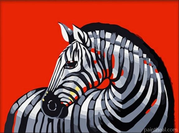 Red Zebra Painting By Numbers Kits