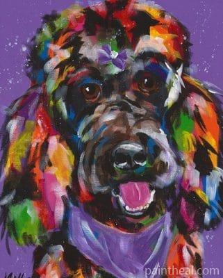 Colorful Standard Poodle Painting By Numbers Kits