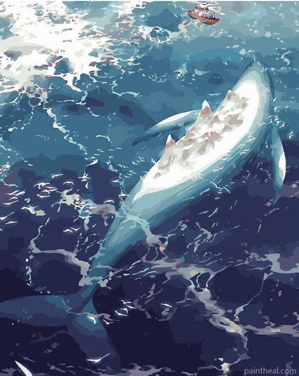 Whale In Ocean Painting By Numbers Kits