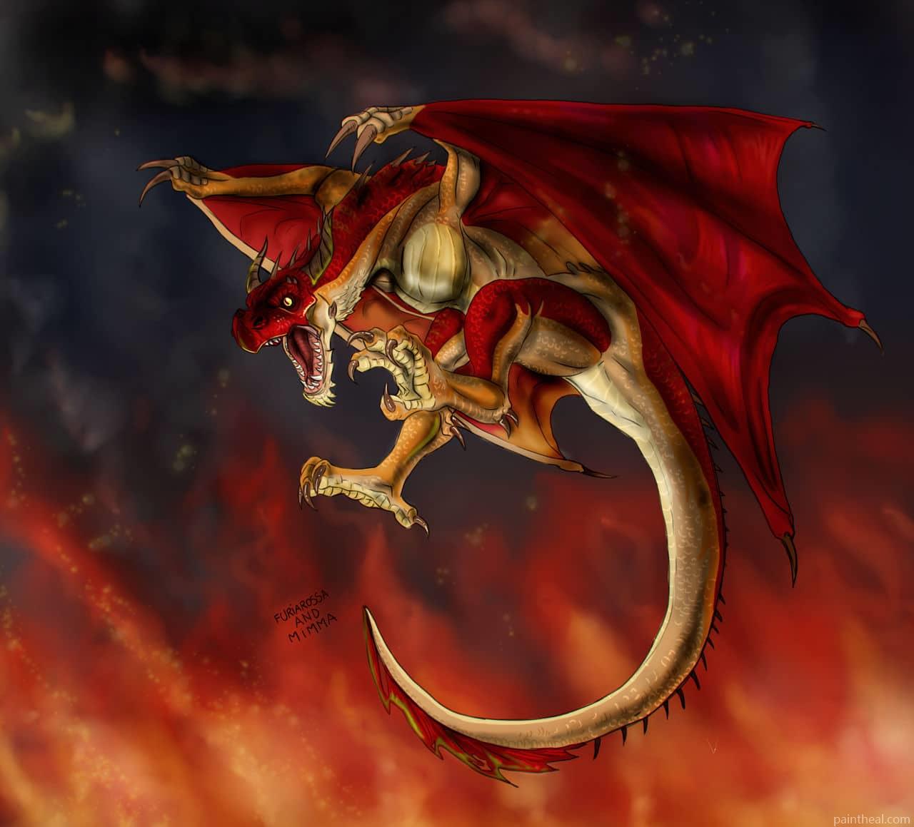 Red Wyvern Dragon Painting By Numbers Kits