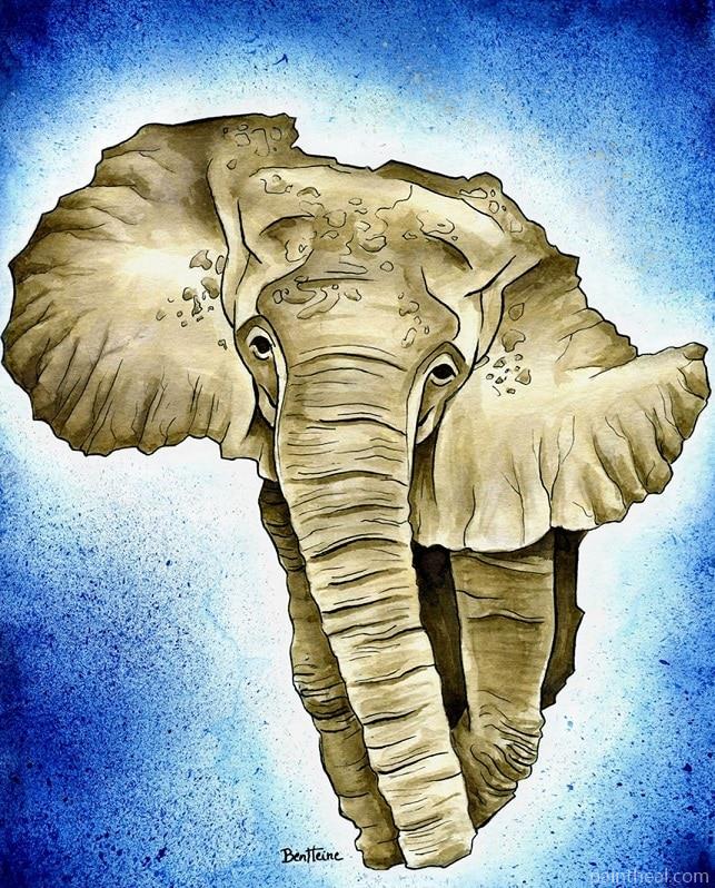 Elephant Animal Art Painting By Numbers Kits