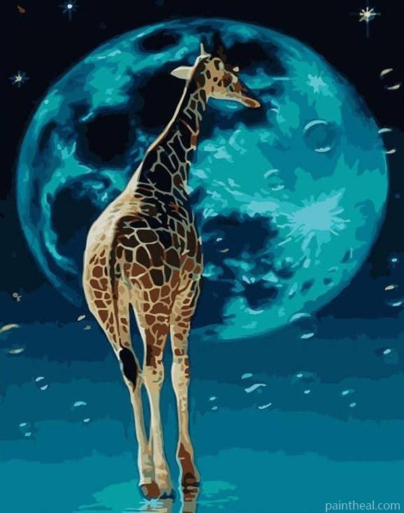 Space Giraffe Painting By Numbers Kits