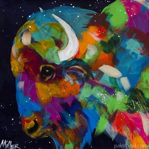 Colorful Bull Painting By Numbers Kits