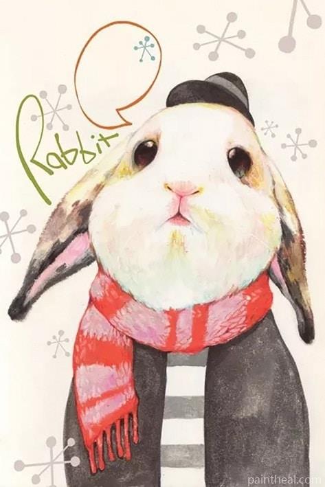 Little White Rabbit Painting By Numbers Kits