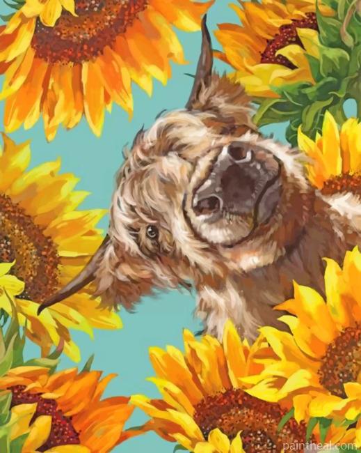 Cow With Flowers Painting By Numbers Kits