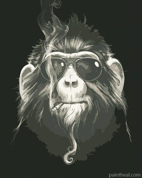 Smoking Chimpanzee Painting By Numbers Kits