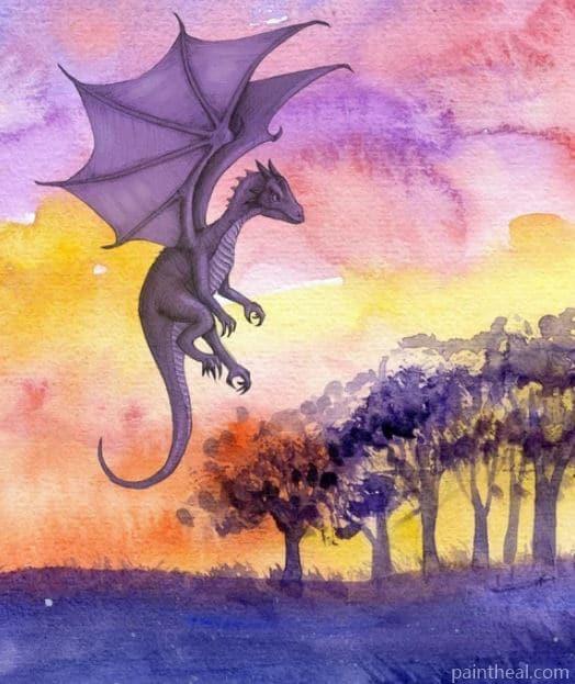 Fantasy Purple Dragon Painting By Numbers Kits