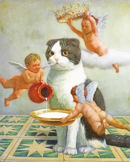 Cat and Little Angels Painting By Numbers Kits