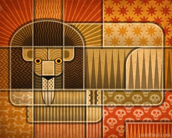 Lion Patchwork Painting By Numbers Kits