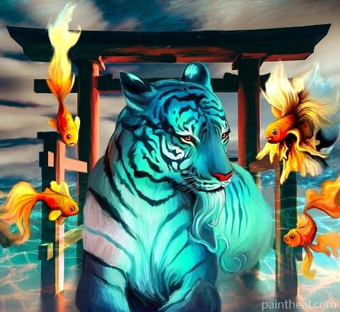 Fantasy Blue Siberian Tiger Painting By Numbers Kits