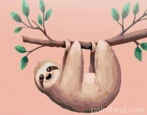 Pink Sloth Painting By Numbers Kits