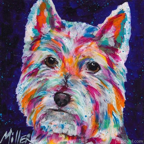 Colorful West Highland Terrier Painting By Numbers Kits