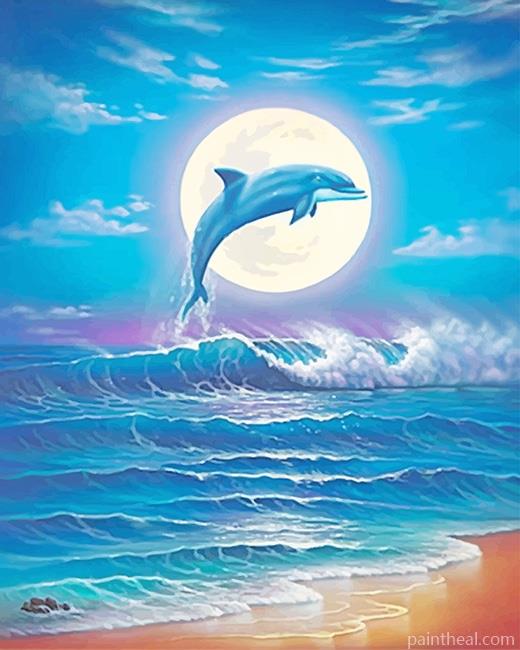 Dolphin On Waves Painting By Numbers Kits