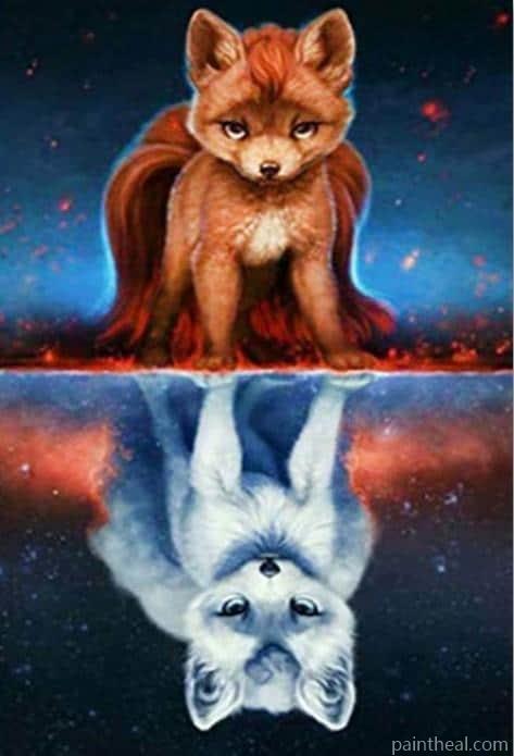 White And Brown Foxes Painting By Numbers Kits