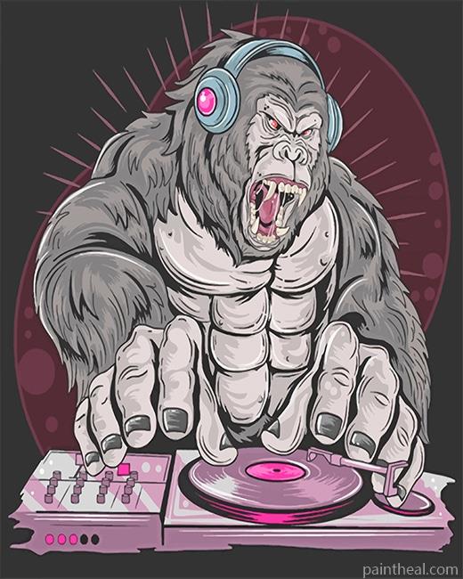 Gorilla Dj Music Party Painting By Numbers Kits