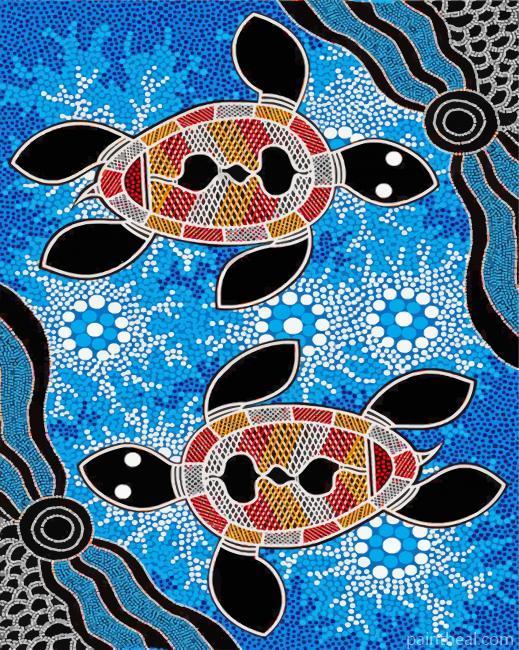 Aboriginals Turtles Painting By Numbers Kits