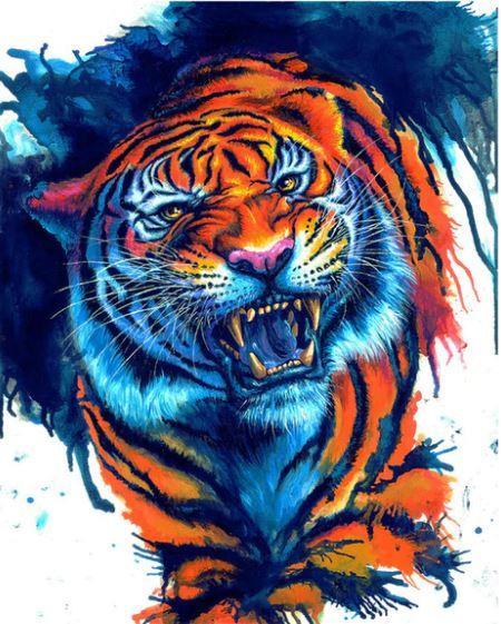 Screaming Tiger Art Painting By Numbers Kits