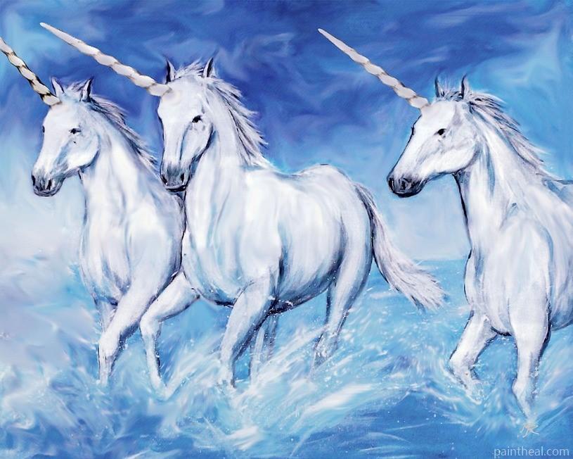 Three Unicorns Painting By Numbers Kits
