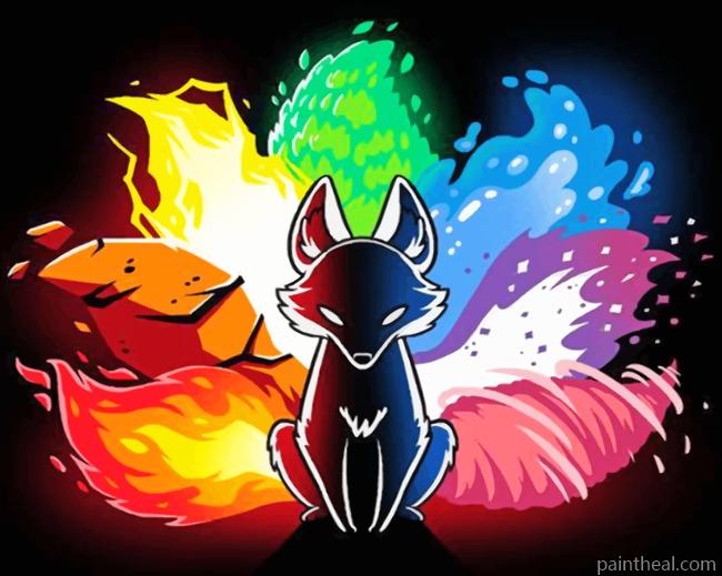 Aesthetic Black Fox Painting By Numbers Kits