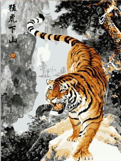 Screaming Tiger Painting By Numbers Kits