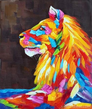 Colorful King Lion Painting By Numbers Kits