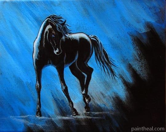Black Horse Art Painting By Numbers Kits