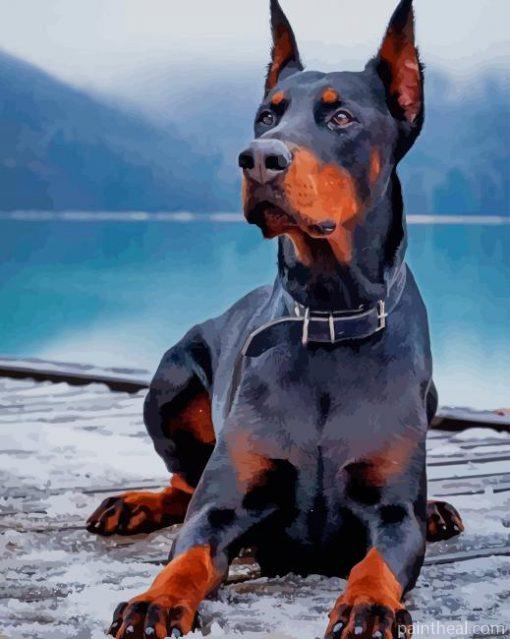 Doberman Silhouette – 5D Diamond Painting Painting By Numbers Kits