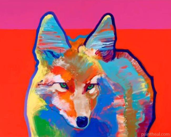 Abstract Colorful Coyote Painting By Numbers Kits
