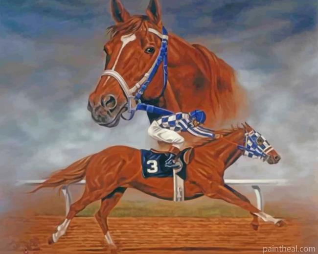 Horse Race Illustration Painting By Numbers Kits