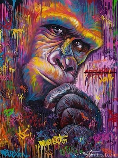 Monkey Graffiti Painting By Numbers Kits