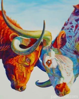Cow And Bull Painting By Numbers Kits