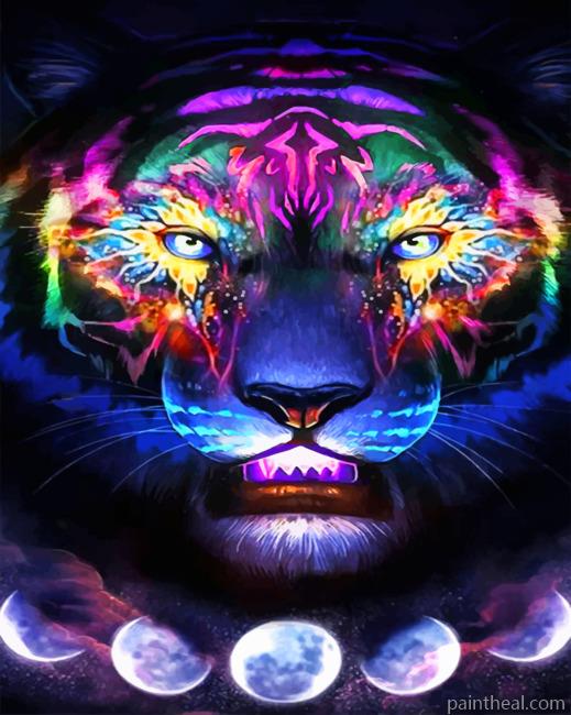Aesthetic Galaxy Tiger Painting By Numbers Kits