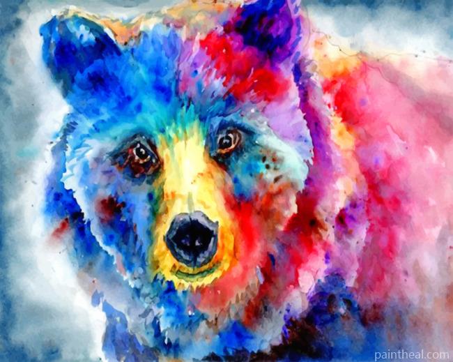Colorful Grizzly Painting By Numbers Kits