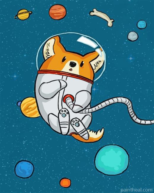 Astronaut Corgi Painting By Numbers Kits
