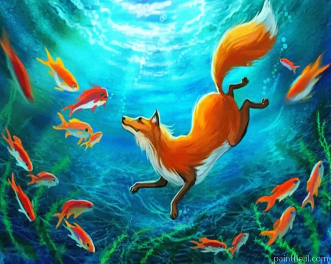 Fox Underwater Painting By Numbers Kits
