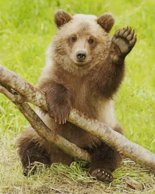 Cute Grizzly Bear – 5D Diamond Painting Painting By Numbers Kits