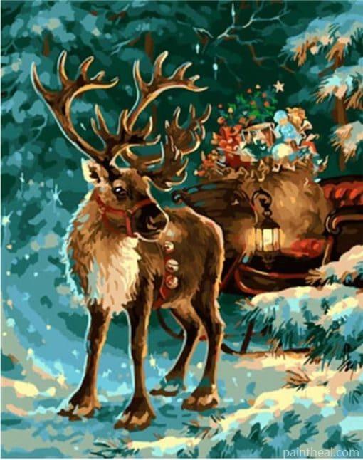 Christmas Elk – Animals 5D Diamond Painting Painting By Numbers Kits
