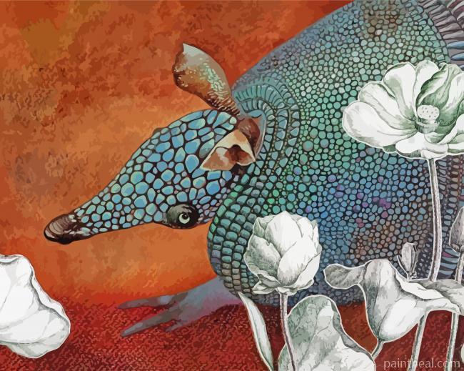 Armadillo And White Flower Painting By Numbers Kits