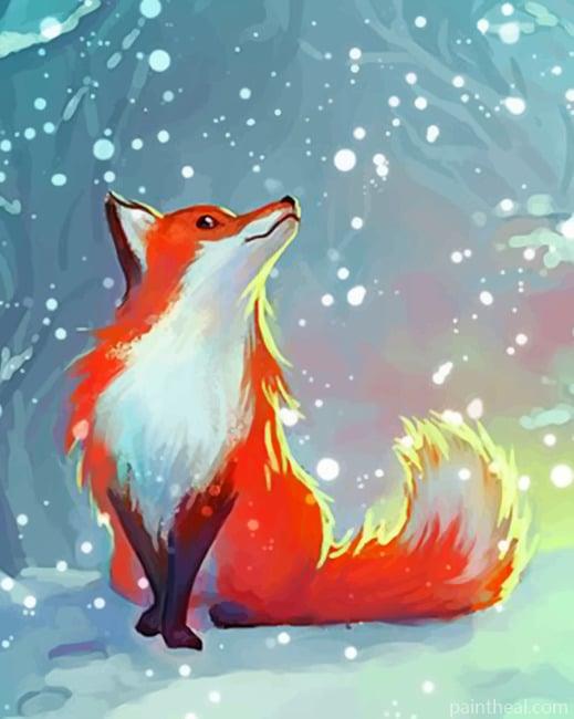 Fox Watching The Snow Painting By Numbers Kits