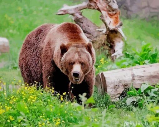 Brown Grizzly Bear – 5D Diamond Painting Painting By Numbers Kits