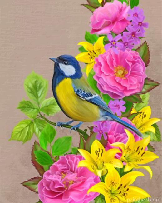 Free Bird And Flowers Painting By Numbers Kits