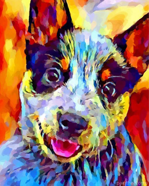 Colorful Blue Heeler Dog Painting By Numbers Kits